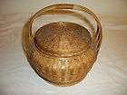   Covered Wicker & Reed Sewing Basket bought in Cherokee, NC   NICE