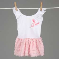 Mia Belle Baby Girls Pink and White Ruffle Dress/Tunic   