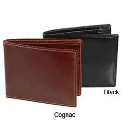 Colombo Mens Black/ Cognac Slim Billfold Wallet  