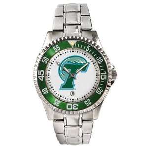  Tulane Green Wave Mens Competitor Watch w/Stainless Steel Band 