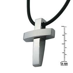 Stainless Steel Large Modern Cross Necklace  