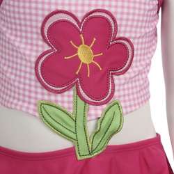 Pink Platinum Infant Girls Cross strap Flower Bathing Suit 