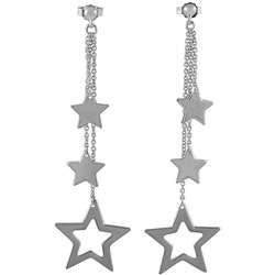 Sterling Silver Dangling Star Earrings  