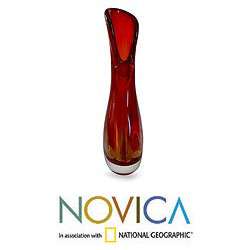 Handblown Murano Glass Evolving Flame Vase (Brazil)  