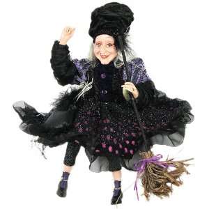18 Pose able Halloween Sitting Witch Figure   Richly Detailed W11811