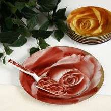 Yedi Housewares Red Rose 8 piece Dessert Set  