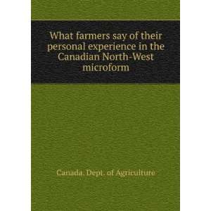   Canadian North West microform Canada. Dept. of Agriculture 