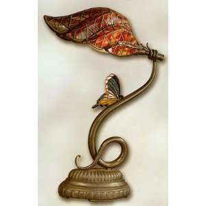  Butterfly and Leaf Candelabra Tiffany Accent Lamp