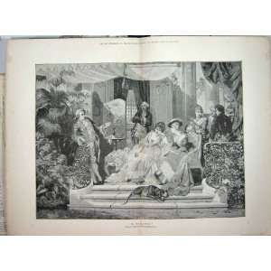   1886 SCHWEININGER FINE ART MEN LADIES ROMANCE READING