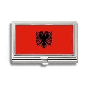  Albania Albanian Flag Business Card Holder Metal Case 