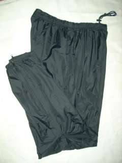 REI Mens XL XLarge Black Gore tex Rain Wind Pants zippers @lower legs 