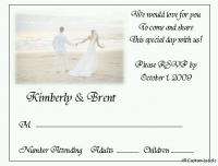 100 Beach Couple Wedding Invitations & RSVP PCs   V.2  