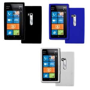  EMPIRE Nokia Lumia 900 3 Pack of Silicone Skin Case Covers 