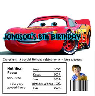 40 Disney Cars candy wrappers birthday party invitations and favors 