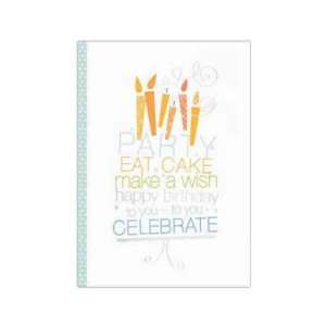Cake   Foil verse only   Birthday card with happy birthday text, cake 