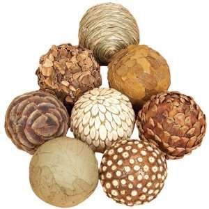  3 D Set/8 Natural Decorative Jungle Wood Balls Beauty