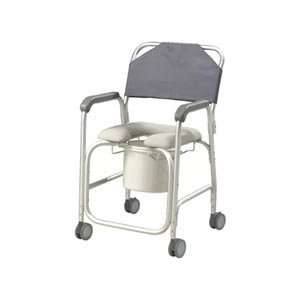  Lightweight Portable Shower Chair Commode with Casters 