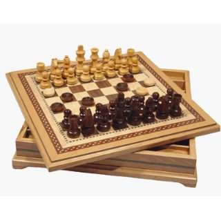  Oak Wood Chess and Checkers Set 15 Toys & Games