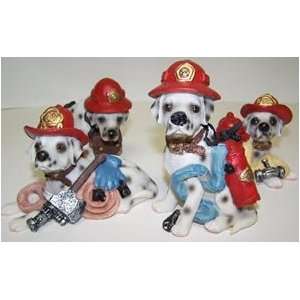  Dalmatian Fireman 4 pack 3 in  4 in H x 3 5 in W Pet 