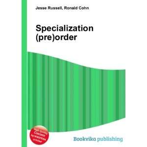  Specialization (pre)order Ronald Cohn Jesse Russell 