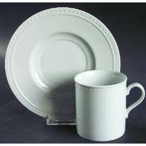  Crate & Barrel Staccato Flat Cup & Saucer Set, Fine China 