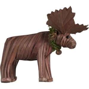  Natural Reed Ornament   Moose With Wreath