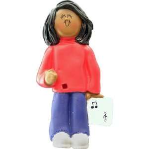  4073 Female African American Musician Christmas Ornament 
