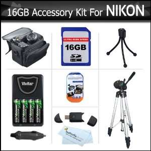  16GB Accessory Kit For Nikon Coolpix L100 L110 L120 L310 
