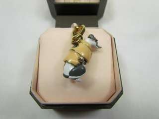 Juicy Couture Greyhound Dog w/Scottie Crest Charm 4 Bracelet Keychain 