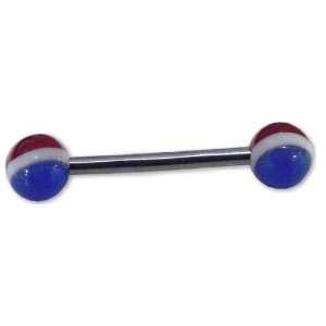  Red White And Blue Tounge Barbell