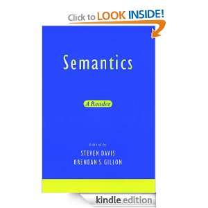 Semantics  A Reader Steven Davis, Brendan S. Gillon  