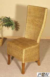 High Back Wicker Occasional Side Chair  