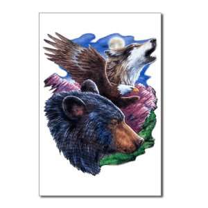    Postcards (8 Pack) Bear Bald Eagle and Wolf 