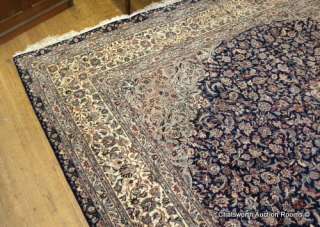 Very Decorative Blue Floral 9 X 12 Silk Oriental Carpet  