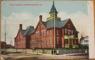 1908 Postcard High School Stroudsburg, Pennsylvania PA  