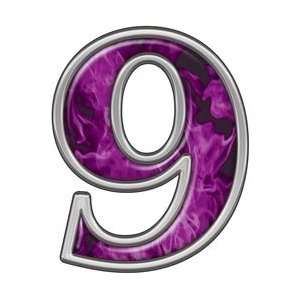  Reflective Number 9 with Inferno Purple Flames   2 h   REFLECTIVE 