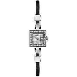 Gucci Womens 102 Diamond Black Satin Watch  