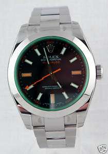 Rolex Milgauss Green Crystal Mens Watch  
