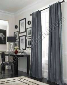 Velvet Lined DRAPES Platinum Gray 84 Curtains NEW  