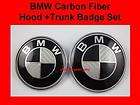   BMW Carbon Fiber 82mm + 74mm Hood Trunk Emblem Badge E36 E38 E46
