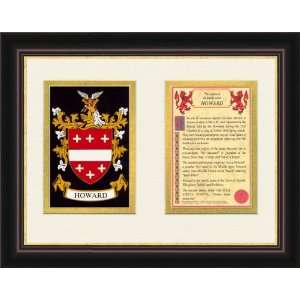 Howard Ancestry Coat of Arms Frame Cherry with Gold Accent 10.5 X 13 