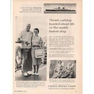   Mrs James Roosevelt US Lines Cruise Print Ad (16706)