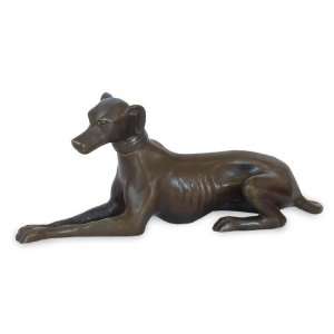 Brass statuette, Greyhound at Rest 