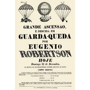 com Broadside Announcement of a Balloon Ascension 1825 12 x 18 Poster 