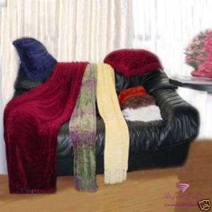 100% Chenille Throw in Solid Colour  
