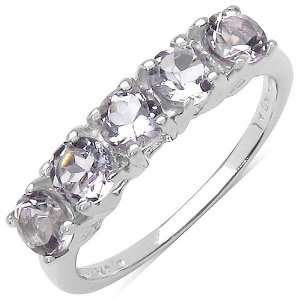  1.10 Carat Genuine Amethyst Sterling Silver Ring Jewelry