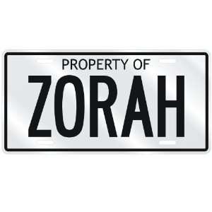  NEW  PROPERTY OF ZORAH  LICENSE PLATE SIGN NAME