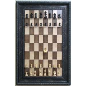  Straight Up Chess   Maple Nut Chessboard with Black Flake 