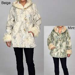 Nuage Womens Faux Fur Hooded Coat  