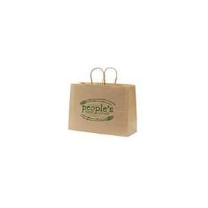 Min Qty 250 100 Recycled Paper Shopping Bags, Natural Kraft, 16 in. x 